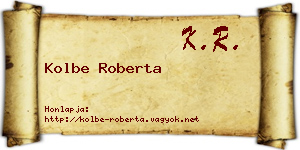 Kolbe Roberta névjegykártya